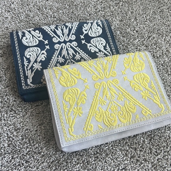 Urban Outfitters Handbags - Urban expressions embroidered clutch crossbody pu leather set of two euc boho